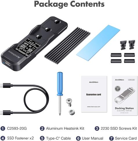 Tool-Free M.2 NVMe & SATA to USB C 20Gbps Docking Stationfor M Key, B+M Key Support 2280 2260 2242 2230 SSDs (US-2593 20Gbps Dock) in Kuwait