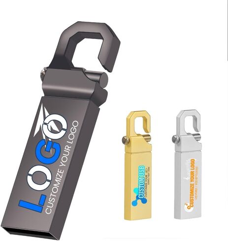 64GB 10PCS Custom USB 2.0 Flash Drive, Bulk Personalized Thumb Drives with Hook, Customize Logo & Text on Memory Sticks for Company Ads/School/Photography Studio in Kuwait