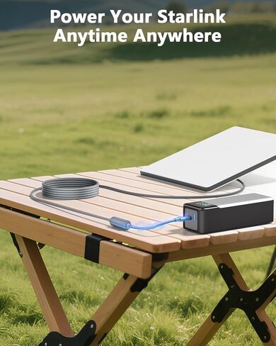 كابل تمديد محول Starlink Mini USB C إلى DC مناسب لكابل الطاقة Starlink Mini DC إلى DC، تحويل DC ذكر إلى نوع C ذكر لتشغيل Starlink مع شاحن 65W+ PD USB-C وبنك الطاقة in Kuwait