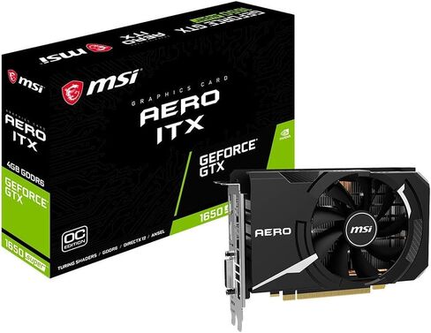 بطاقة رسومات MSI Gaming GeForce GTX 1650 Super 128-Bit HDMI/DP/DVI 4GB GDRR6 HDCP تدعم DirectX 12 مروحة واحدة VR Ready OC (GTX 1650 Super Aero ITX OC) (GeForce GTX 1650 Super AERO ITX OC) (متجددة) in Kuwait