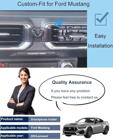 oricarmes car Phone Holder for Ford Mustang 2024 2025 2026 Accessories Magnetic car Phone Mount for Mustang Phone Holder for Ford Mustang Accessories in Kuwait