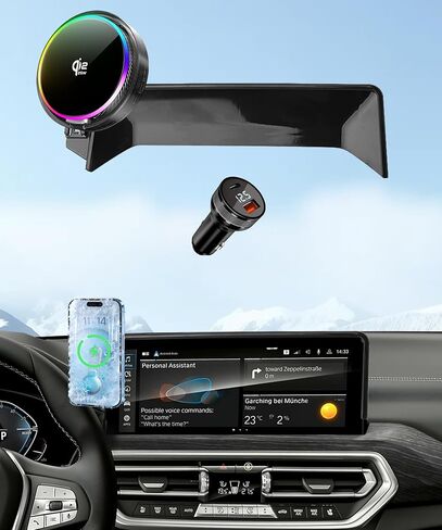 Magnetic Car Phone Mount for BMW MINI Cooper 2007 2008 2009 2010 2011 2012 2013 Accessories, for MagSafe Strong Magnets Cell Phone Holder, with Portable Phone Gripper 360° Rotation in Saudi Arabia