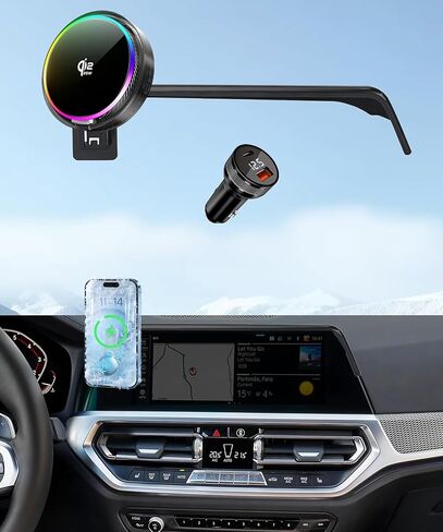 Magnetic Car Phone Mount for BMW MINI Cooper 2007 2008 2009 2010 2011 2012 2013 Accessories, for MagSafe Strong Magnets Cell Phone Holder, with Portable Phone Gripper 360° Rotation in Saudi Arabia