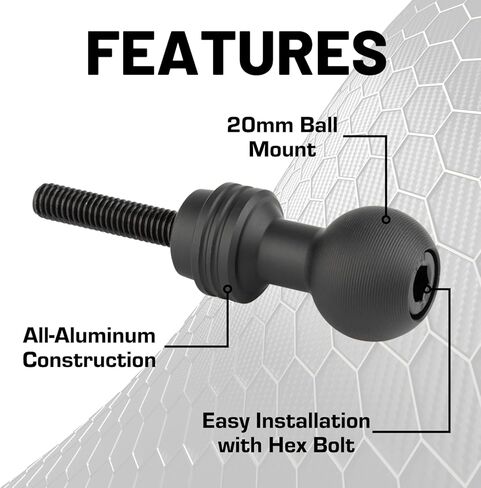 Bulletpoint Mounting Solutions ملحقات وحدة التحكم المركزية قضيب إمساك جاهز 20 مم حامل كروي متوافق مع 2021+ Ford Bronco in Kuwait