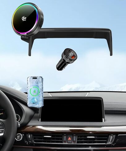 Magnetic Car Phone Mount for BMW MINI Cooper 2007 2008 2009 2010 2011 2012 2013 Accessories, for MagSafe Strong Magnets Cell Phone Holder, with Portable Phone Gripper 360° Rotation in Saudi Arabia