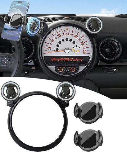 Magnetic Car Phone Mount for BMW MINI Cooper 2007 2008 2009 2010 2011 2012 2013 Accessories, for MagSafe Strong Magnets Cell Phone Holder, with Portable Phone Gripper 360° Rotation in Saudi Arabia