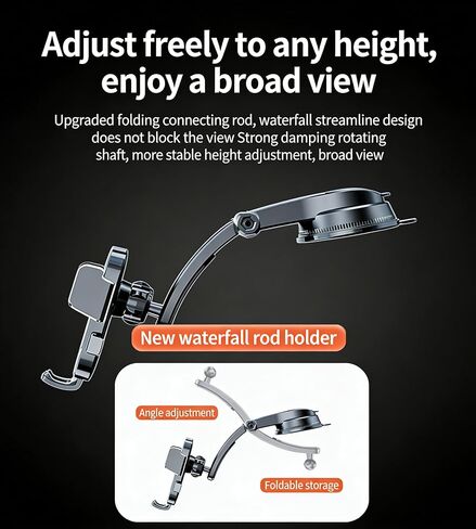 Phone Holders for Your car, Upgraded Strongest Suction & Clip,car Phone Holder for Dashboard, Windshield, Wall,Fit for iPhone and Smartphones in Kuwait