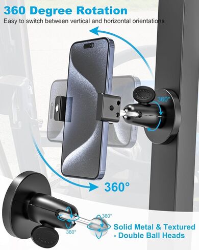 حامل هاتف جرار مغناطيسي، [جميع المعادن والمتين] حامل هاتف بقاعدة مغناطيسية لجزازة العشب، معدات ثقيلة ROPS، رافعة شوكية، قارب، حامل صالة الألعاب الرياضية لهاتف iPhone 17 16 15 14، Galaxy، جميع الهواتف مقاس 4-7 بوصات in Kuwait