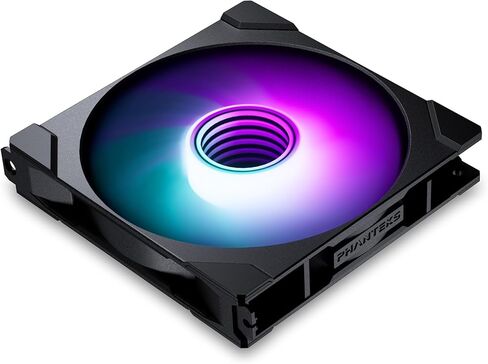 Phanteks M25-140 Gen2 Reversed Blade, 140mm ARGB High Performance Cooling Fans, Daisy-Chain Unified Fan Frame, Infinity Mirror hub, Single Cable Connection, Black in Kuwait