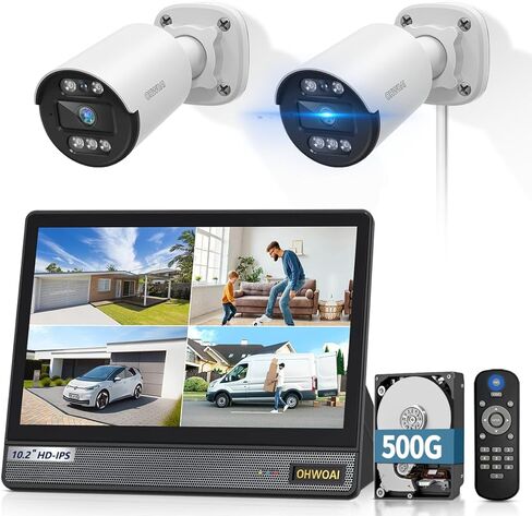 《5MP Super HD & 80ft IR Night Vision》Wired Security Camera System Outdoor, IP67 Waterproof CCTV Cameras Systems with AI Human Detection, Home Video Surveillance DVR Kits in Saudi Arabia
