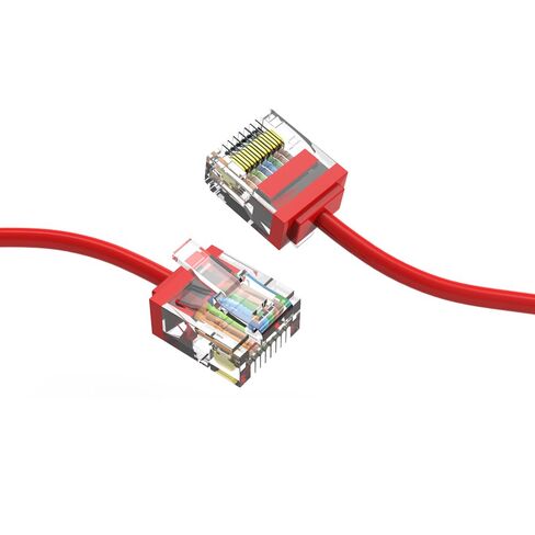 كابل Cat6A فائق النحافة بطول 1 قدم (5 حزم)، سلك توصيل إيثرنت فائق النحافة CAT 6، كابل إنترنت موصل RJ45 فائق النحافة 10 جيجابت للكمبيوتر الشخصي، ماك، الكمبيوتر المحمول، PS5، PS4، Xbox - أحمر in Saudi Arabia