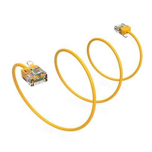 كابل Cat6A فائق النحافة بطول 7 أقدام (100 حزمة)، سلك توصيل إيثرنت فائق النحافة CAT 6، كابل إنترنت موصل RJ45 فائق النحافة 10 جيجابت للكمبيوتر الشخصي، ماك، الكمبيوتر المحمول، PS5، PS4، Xbox - أصفر in Kuwait