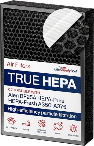 فلتر HEPA من لايف سابلاييو إس إيه يناسب فلتر بديل ألين BF25A HEPA-Pure لتقنية HEPA-Fresh A350 ومنقي الهواء A375 in Kuwait