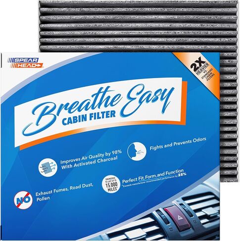 Spearhead Odor Defense Breathe Easy AC & Heater Cabin Filter, Fits Like OEM, Up to 25% Longer Lasting w/Activated Carbon (BE-671) in Saudi Arabia