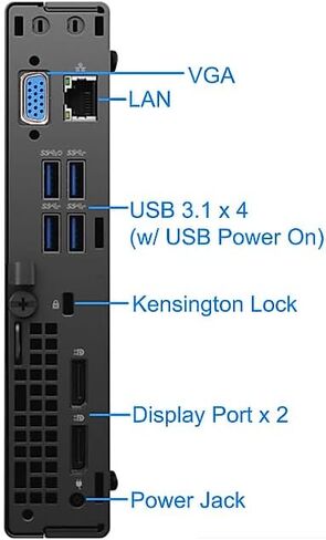 كمبيوتر سطح المكتب Dell OptiPlex 5090 Mini Business، 6-Core i5-10500T، ذاكرة الوصول العشوائي 16 جيجابايت، 256 جيجابايت SSD، الماوس، لوحة المفاتيح، Windows 11 Pro (متجدد) in Kuwait