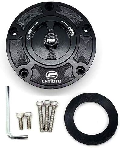 Quick Release Gas Tank Cap Fuel Tank Compatible with CFMOTO 450SS/450NK/800NK/IBEX 800/300S/300NK/700CL-X/IBEX 450,T6061 Aluminum,CNC-machined,Anodized Surface,Black,CFMOTO 450SS Accessories in Saudi Arabia