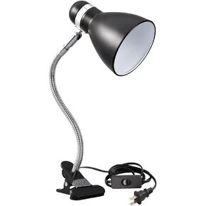 Metal Desk Lamps Clip on Lamp Clip on Light Portable Clamp On Reading Light,Eye-Caring Study Table Lamp with Flexible Goose Neck for Bedroom and Office Home Lighting (Black)