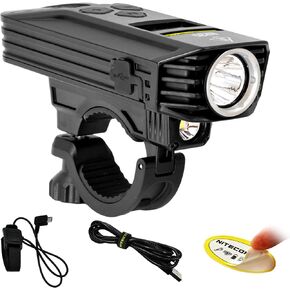 NITECORE BR35 1800 Lumen Dual Beam OLED Display Rechargeable Bike Headlight w/Remote Switch, Mount, Charging Cable