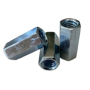 Hex Rod Coupling Nuts 1/4-20 x 7/8 Length Threaded Rod connectors zinc Coupler (10)