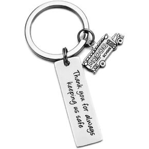 School Bus Driver Appreciation Gifts Bus Driver Christmas Gifts Thank You for Always Keeping Us Safe Keychain for Women Men