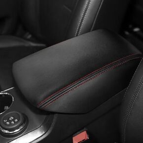 DEYTOP Console Armrest Cover for Ford Explorer 2011-2019 Center Console Crusion Pad for 2019 2017 2017 2016-2011 Explorer Anti-Scratch Leather Armrest Crusion Protector (Black with Black Stitches)