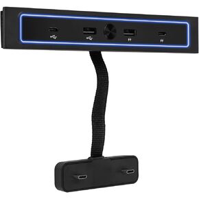 CICMOD شاحن USB للسيارة لطراز Tesla 3/Y 2021 2022 2023 محطة إرساء متعددة المنافذ USB مع التحكم باللمس وإضاءة LED زرقاء، محول وحدة تحكم مركزية مناسب