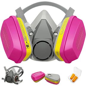Respirator Mask for Chemical - Half Facepiece Respirator Mask with 60923 Filter for Organic Vapors Epoxy Resin Dust Painting Construction Sanding