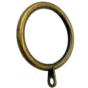 14Pcs Metal Flat Curtain Ring with Eyelet 1.5" Inner Diameter,Fits Up to 1 1/4-Inch Rod-Antique Brass