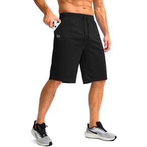 G Gradual Men's Athletic Shorts with Pockets 11" Long Basketball Shorts Lightweight Quick Dry Gym Workout Shorts for Men