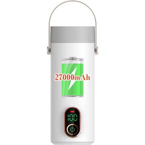 Cordless Portable Electric Kettle, 10 Minutes Fast Boiling 400ML Hot Water Boiler 304 Stainless Steel Travel Kettle with 27000mAh Rechargeable Battery for Outdoor, Road Trip, Travel
