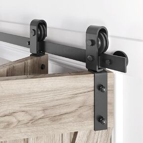 28" Bifold Sliding Barn Door Hardware Track Kit,Side Mounted Black Roller,Smoothly and Quietly,Assembly Easy,Fit Double 12" Bi-Folding Doors (Door Not Included)