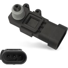 Pack-1 Car Fuel Tank Pressure Sensor, Vapor Vent Port Tank Pressure Sensor, Replacement OEM #16238399, 9377680, 09377680, 16196060 Accessories, Compatible with Delphi Third Generation (Black)