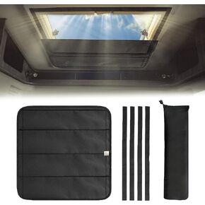 Econour RV Skylight Window Shade | RV Sunroof Shade Cover for Camper Trailers | Foldable Magnetic Sunshade for Harmful UV Rays and Heat | 3-Layered Reflective and Waterproof Material (16.25"x16.25")