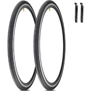 2 Pack 700x28C Bike Tire 700C 60 TPI Foldable Repalcement Bicycle Tires for Road Bicycle
