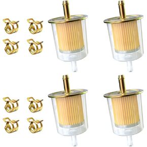 smseace 4pcs 5/16" Inline Fuel Filter with 8pcs Hose Clamp used for motorcycles, car, trucks universal fuel filters