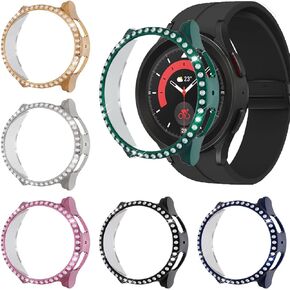 6 Pack Bling Diamond Case for Samsung Galaxy Watch 5 Pro 45mm Smart Watch Hard PC Protective Cover for Samsung Galaxy Watch 5 Pro 45mm Case (6-Colors)