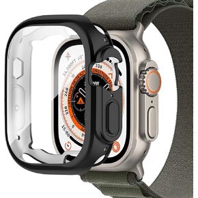 MIiimall for Apple Watch Ultra 2 49mm Case with Built-in Screen Protector, Anti-Fingerprint Soft TPU Shell, Full Coverage Anti-Scratch with Film Protector Case for iWatch Ultra 2 49m(Black)