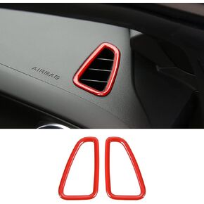 RT-TCZ Dash Board Left & Right Air Vent Outlet Vent Ring Sticker Frame Trim Cover Interior Accessories for Chevrolet Camaro 2017+ (2PCS Red)