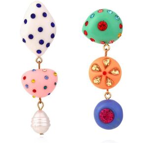 Asymmetrical Earrings for Women Dangle Festival Unique Trendy Bridal Statement Boho Vintage Drop Earrings Handmade