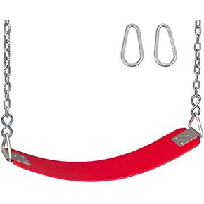 Swing Set Stuff Commercial Rubber Belt Seat with Chains & Hooks SSS Logo Sticker Playground Swing, Red in Saudi Arabia