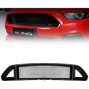 Grilles & Grille Guards - Mesh Front Bumper Upper Hood Grille Grill, Compatible with 15-17 Mustang GT EcoBoost，Black