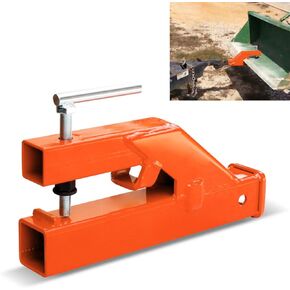 Bucket Hitch for Tractor, EBESTTECH 1PC Clamp On Trailer Hitch Receiver 2" Ball Mount Adapter Compatible with Deere Bobcat Bucket (Orange)