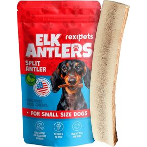 100% Natural - Elk Antlers for Dogs ( Split ) - Naturally Shed in USA - Dog Antler Chews Medium Breeds - Natural, Long-Lasting Treats for Aggressive Chewers - Dog Chews - No Smell & No Mess - Medium