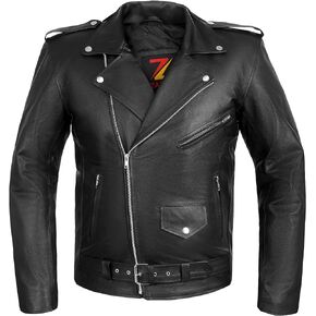 Leather Jacket Men Motorcycle Jacket Black Leather Jacket Brando Racer Biker Retro Jacket 100% Genuine Cowhide Leather