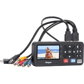 King Ma 3inch Video Grabber, 1080P 60FPS VHS Videorecorder Digitalisieren Capture von RCA, VCR, DVD, VHS Tapes, Hi8, Camcorders, Gaming-TF/SD/USB Storsage (HDMI)