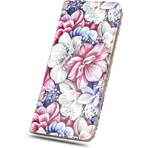 MEITRUE Wallet Women Ultra Slim Wallet for Women Thin Leather Wallet RFID Blocking Credit Card Holder Bifold Clutch Long Ladies Wallet Purse with 11 Card Slots