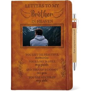Letters To My Brother In Heaven Journal 200 Pages Notebook A5 Lined with Window in Cover, In Loving Memory of Brother, Memorial Sympathy Condolence Remembrance Grieving Gifts for Loss of Brother