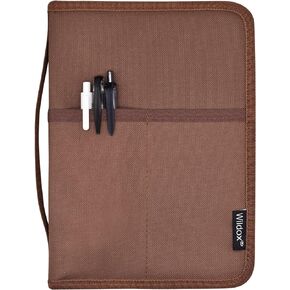 A5 Journal Notebook Cover with Double YKK Zipper, Brown Notebook Cover with Pen Holder for A5 Moleskine LEUCHTTURM Notebooks Journals Planners Sketchbooks