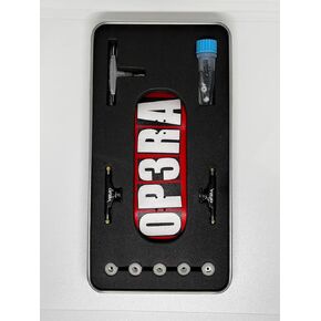 Op3ra Pro Fingerboard Complete 34 * 96mm Maples Wood Deck,UV Printing Graphic-Solid Single Axles Pro Trucks & 5 Urethane Bearing Wheels,-Replace Bushings-Blocks(red) Edition
