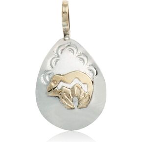 100 دولارًا أمريكيًا قلادة حساسة من الدب الفضي 12ktGF معتمدة من Navajo Native American 24473 مصنوعة بواسطة Loma Siiva in Kuwait